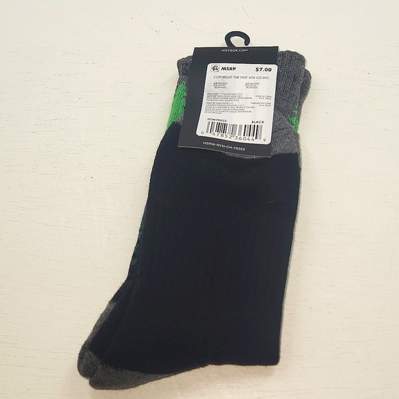 Hotsox Women's Green and Black Forest Tree Line Crew Novelty Socks - Picture 2 of 4